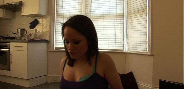  Brit girlfriend spanking dick before wanking